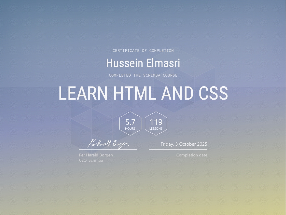 Learn HTML and CSS